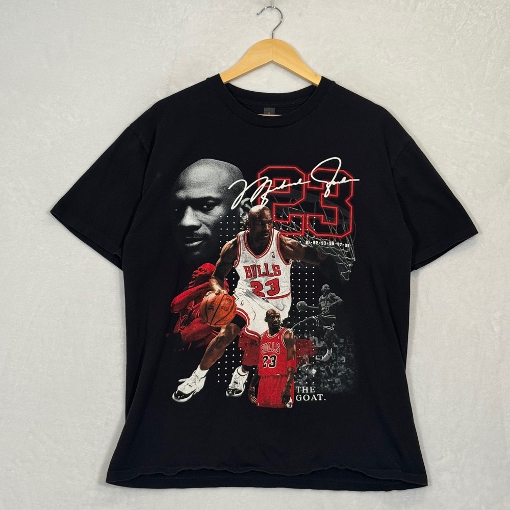 Black Michael Jordan The‎ GOAT Graphic T-Shirt Large